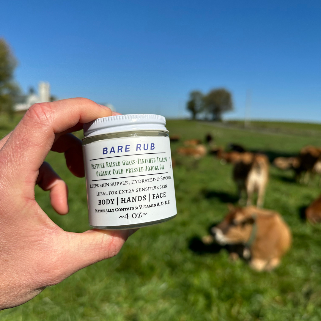 Bare Rub Body and Face Cream - 4 oz Glass Jar – Fancy Farm Skincare