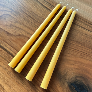 100% Pure Beeswax 12" Taper Candles - FOUR PACK