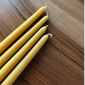 100% Pure Beeswax 12" Taper Candles - FOUR PACK