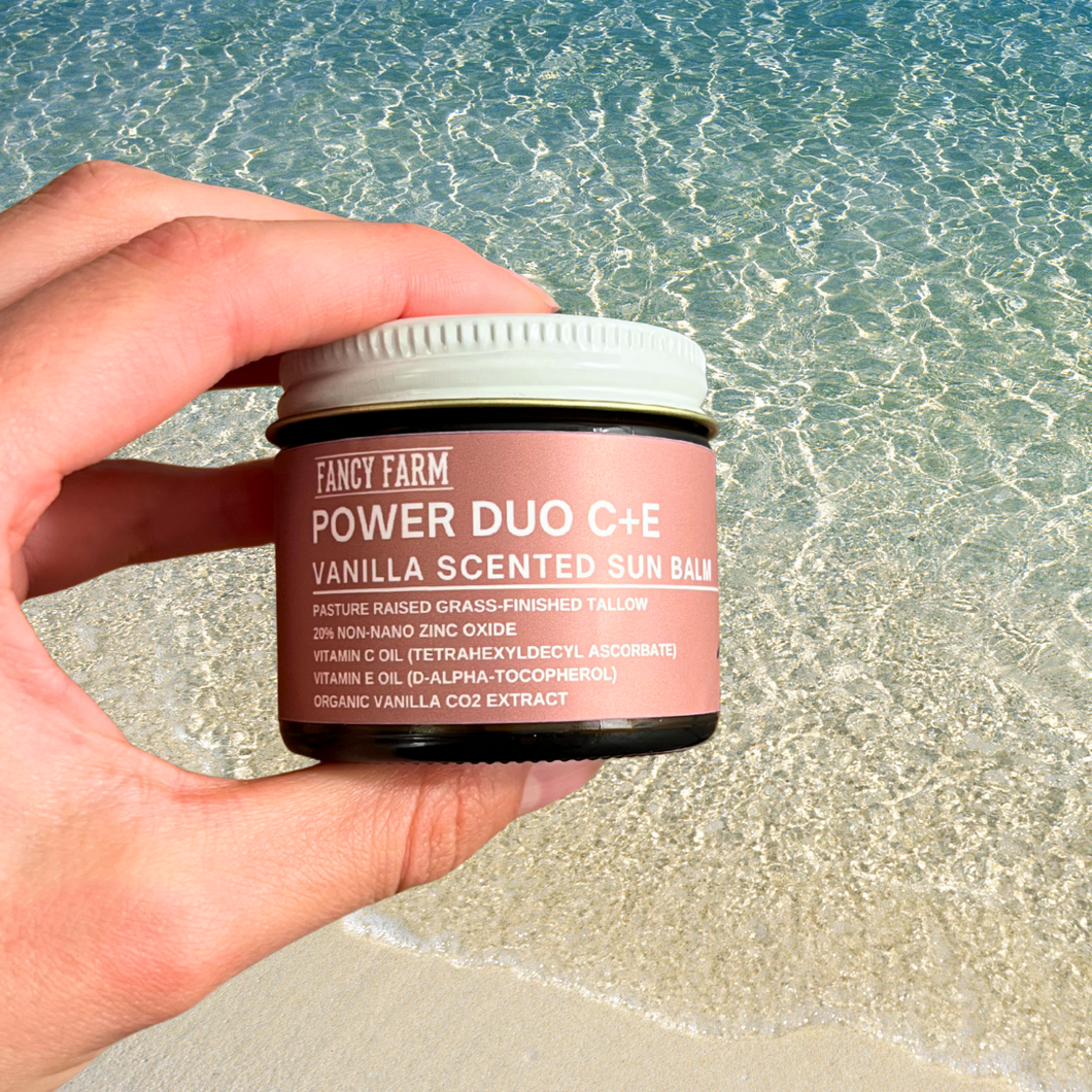 Power Duo C+E scented with Organic Vanilla Co2 Extract - 2oz Glass Jar
