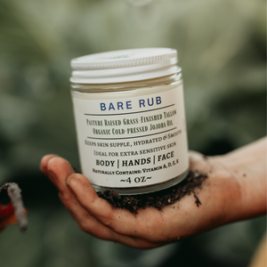 Bare Rub Body and Face Cream - 4 oz Glass Jar