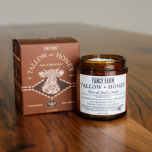 Load image into Gallery viewer, Tallow + Honey Cream with Organic Vanilla Co2 Extract - 4oz Glass Jar