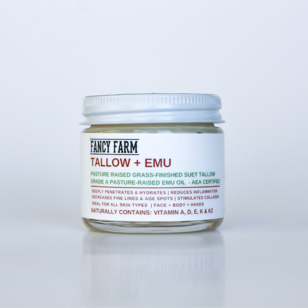 Tallow + Emu Cream - 2oz Glass Jar