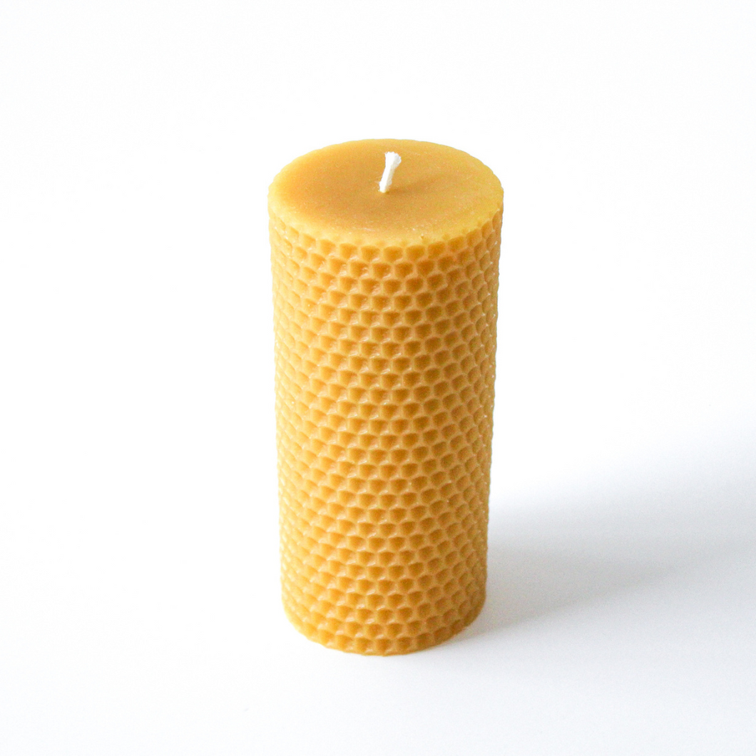 Honeycomb Pillar Candle - 100% Pure Beeswax