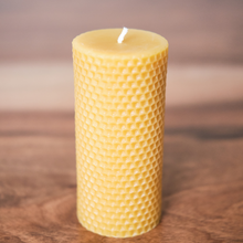 Load image into Gallery viewer, Honeycomb Pillar Candle - 100% Pure Beeswax